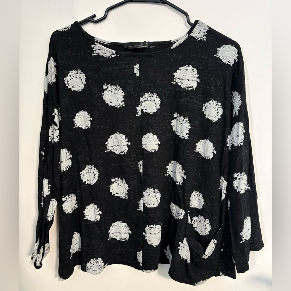 Black and White Polka Dot Women's Top